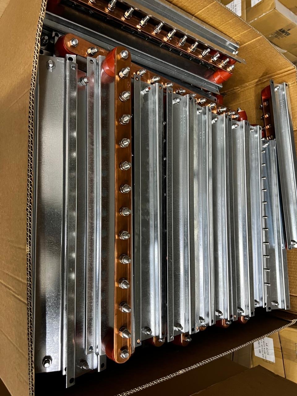 Copper earthing busbars for lightning protection