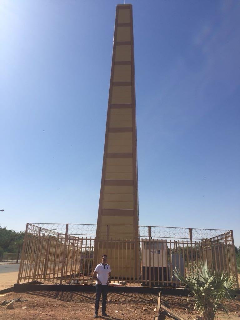 Tall camouflage landmark tower, Sudan