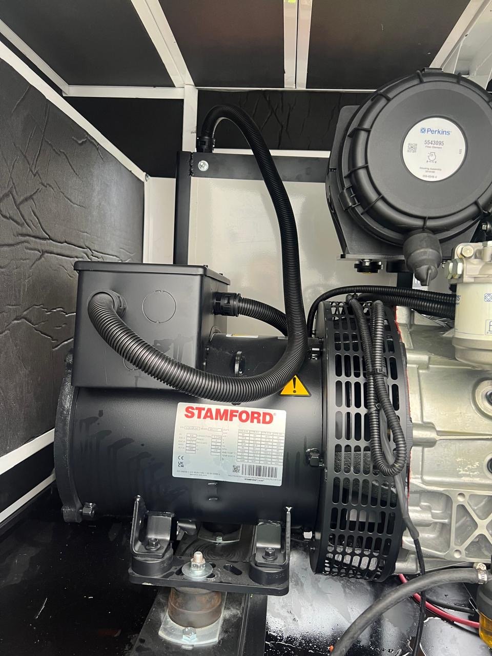 Engine and Stamford alternator inside a generator