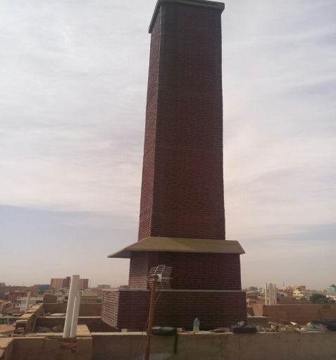 Rooftop chimney camouflage installation, Sudan