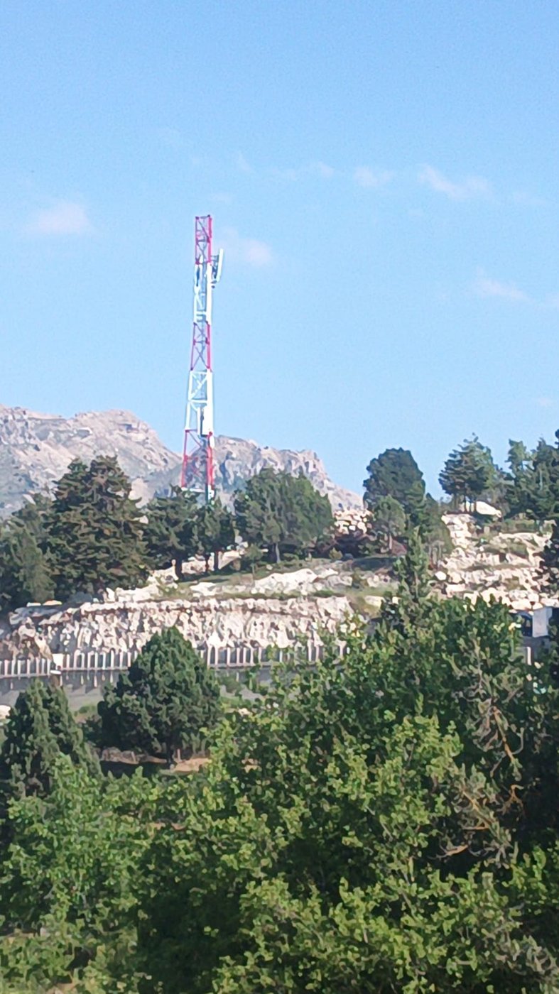 Tower installation on a mountain site, Lebanon