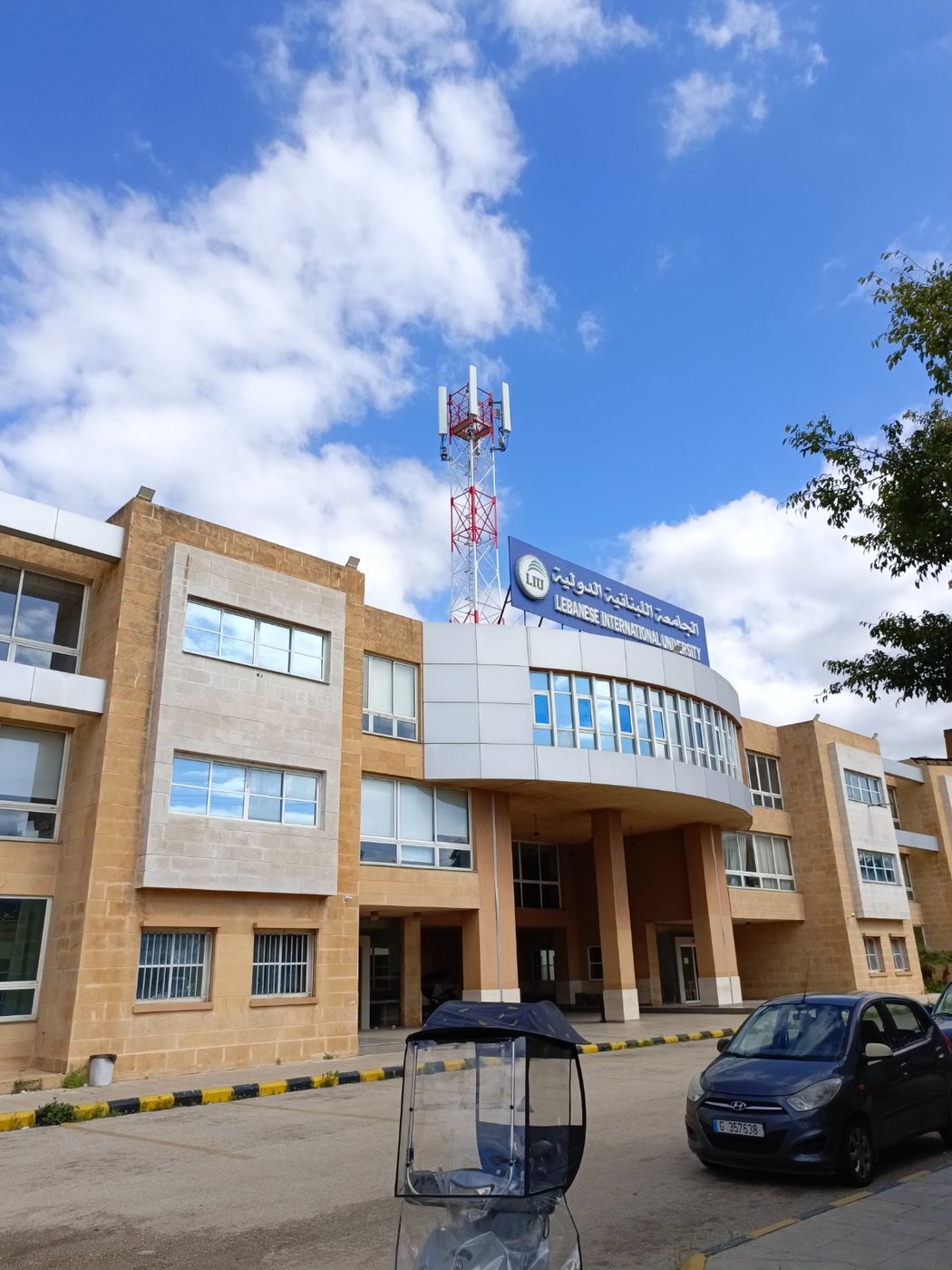 Rooftop tower installation, university campus, Lebanon