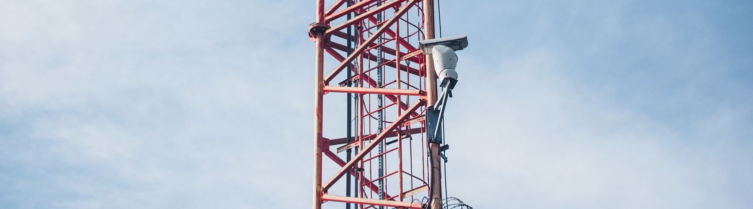 Tower-mounted security camera and site security equipment